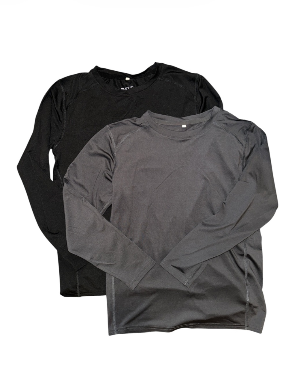 H&M Move Long-Sleeve Performance Crew Neck Shirts - Black & Charcoal